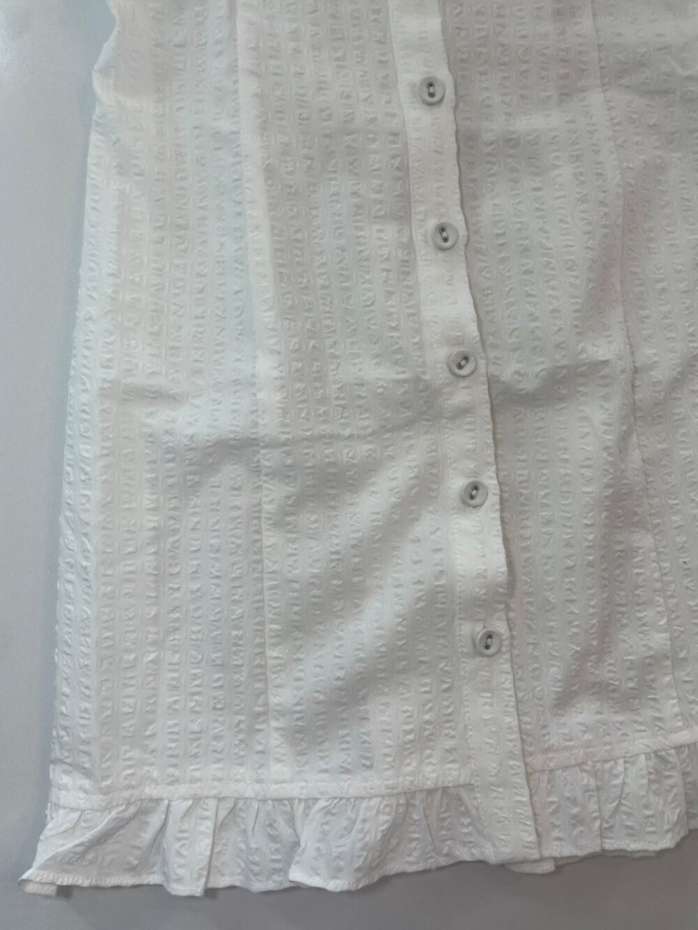 Princess Polly Covey Mini Dress White Button Front Ruffled Hem Wmn's US Sz 0 NWT - Picture 5 of 8